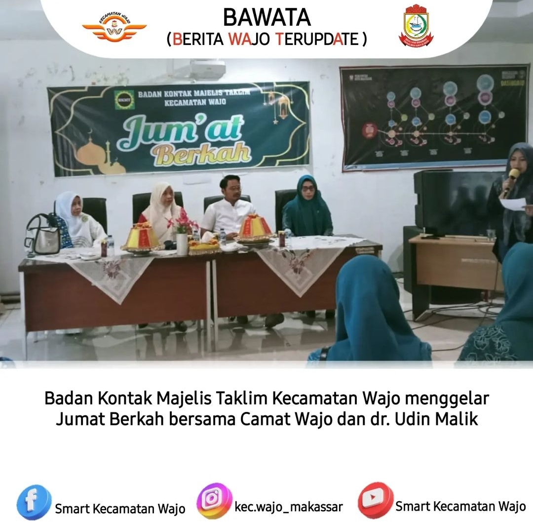 Gambar Badan Kontak Majelis Taklim Kecamatan Wajo menggelar Jumat Berkah bersama Camat Wajo dan dr. Udin Malik