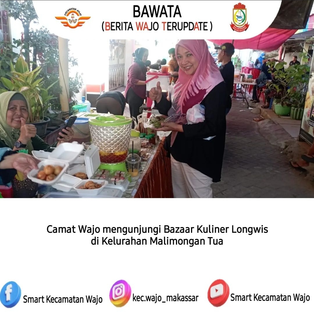 Gambar Camat Wajo Mengunjungi Bazaar Kuliner di Longwis Kelurahan Malimongan Tua