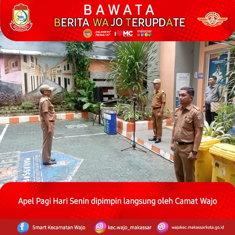 Gambar Apel pagi hari senin dipimpin Langsung Camat Wajo