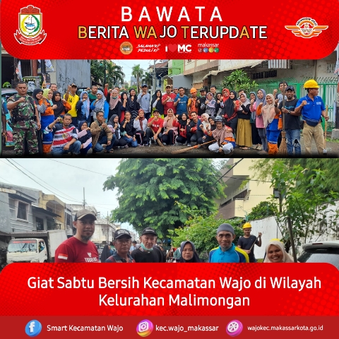 Gambar Giat Sabtu Bersih Kecamatan Wajo di Kelurahan Malimongan