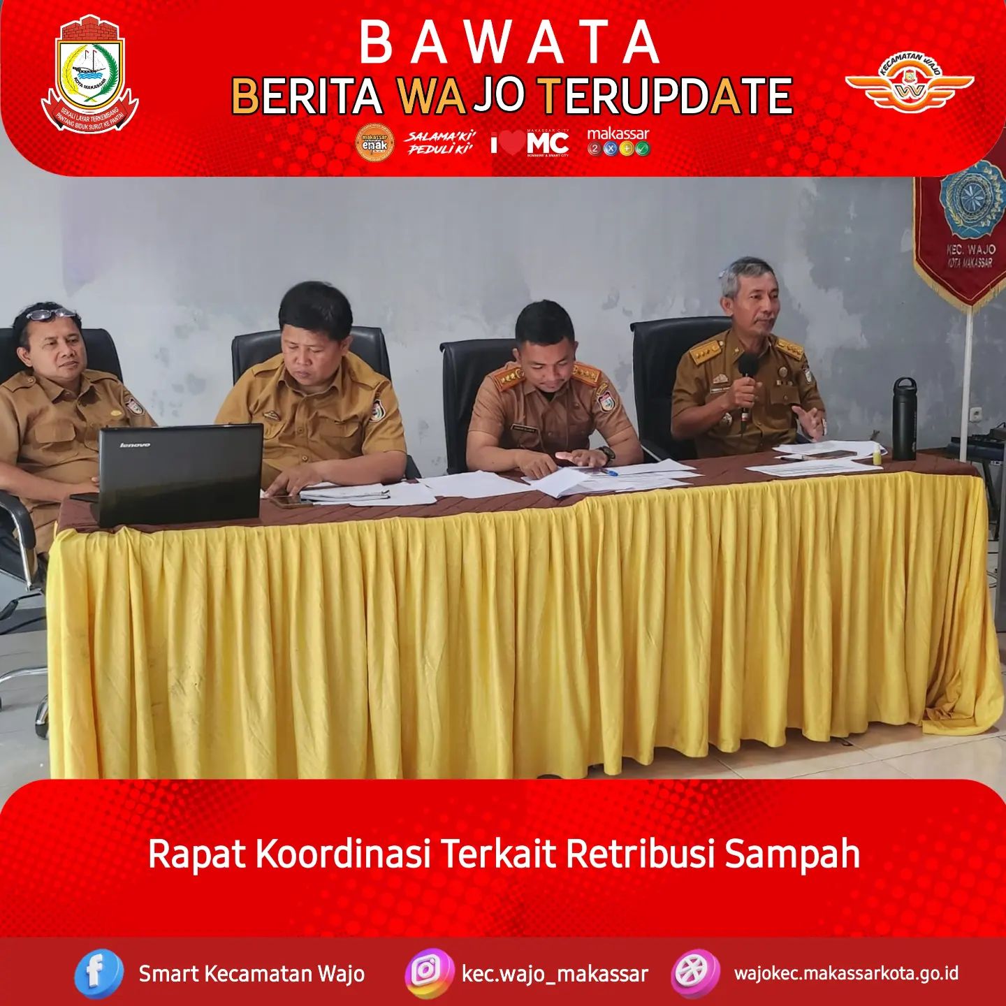 Gambar Camat Wajo Melaksanakan Rapat Koordinasi terkait Retribusi Sampah