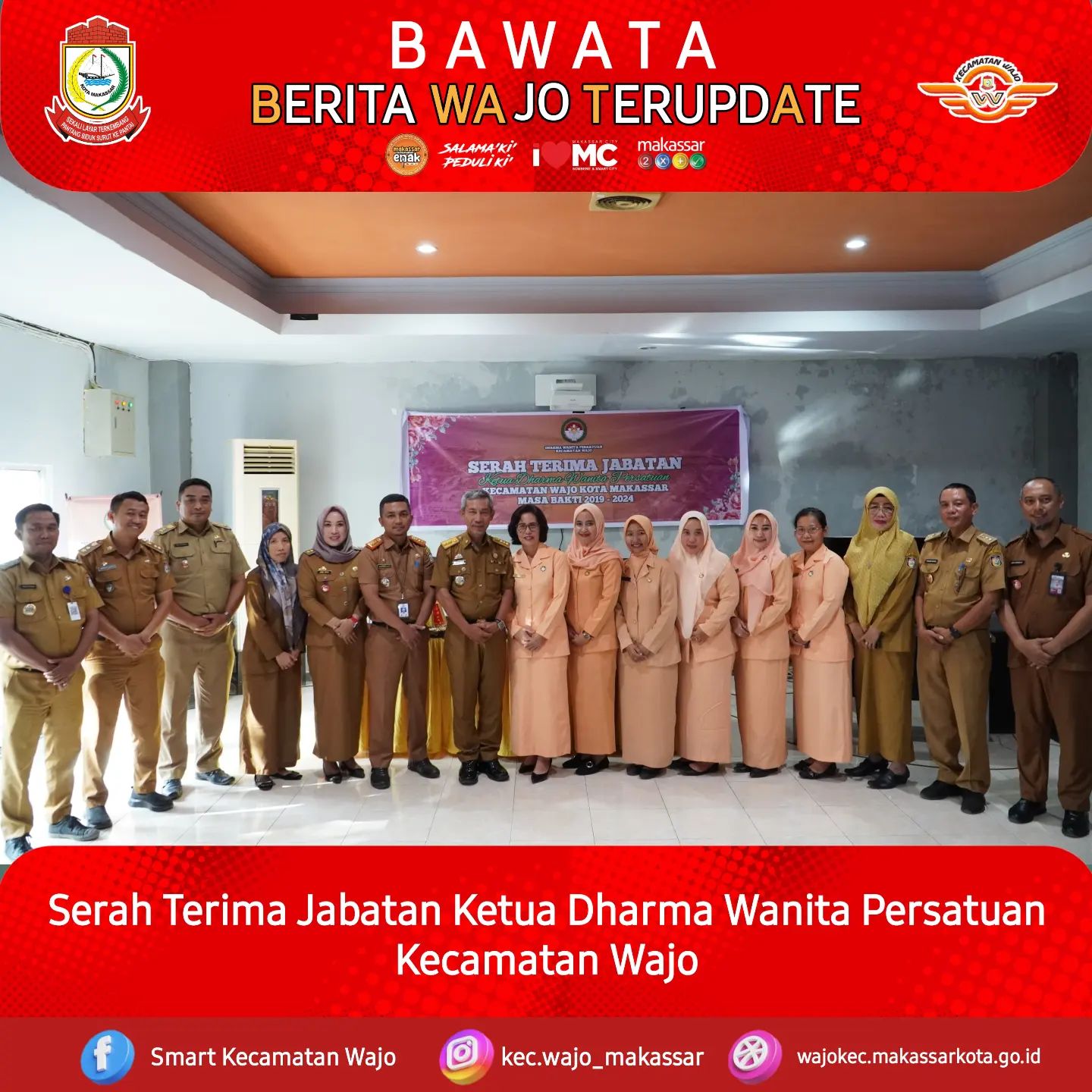 Gambar Serah Terima Jabatan Ketua Dharma Wanita Persatuan Tingkat Kecamatan Wajo